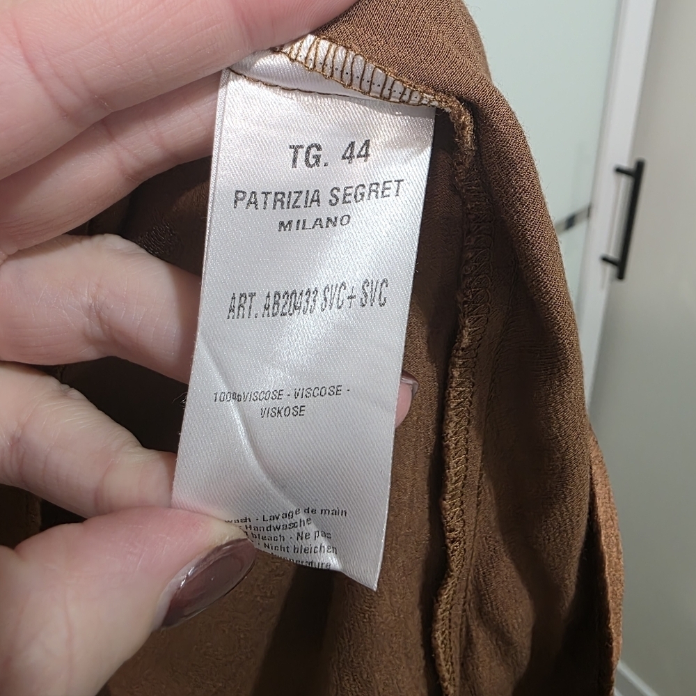 Patrizia Segreti Milano Brown Asymmetric Viscose Dress – Size IT 44 (Fits M/L) - Picture 9 of 16